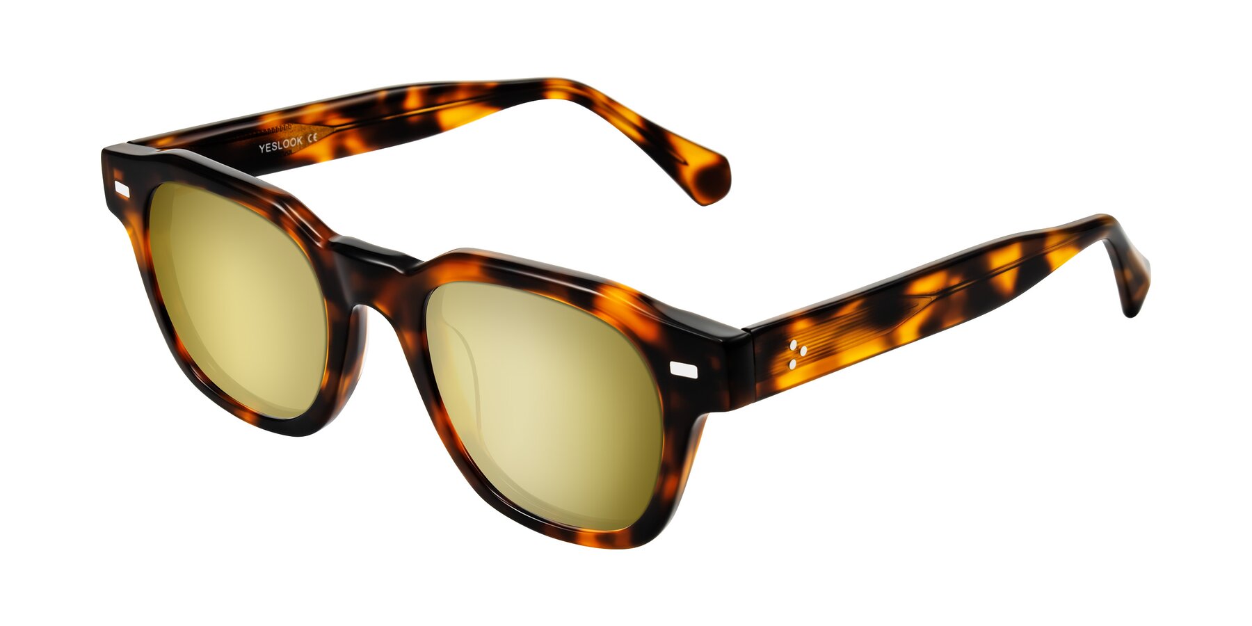 Angle of Orin in Tortoise with Gold Mirrored Lenses