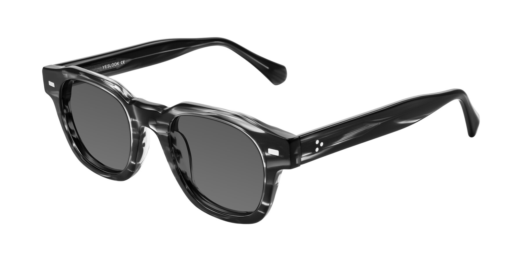 Angle of Orin in Dark Gray Striped with Medium Gray Tinted Lenses