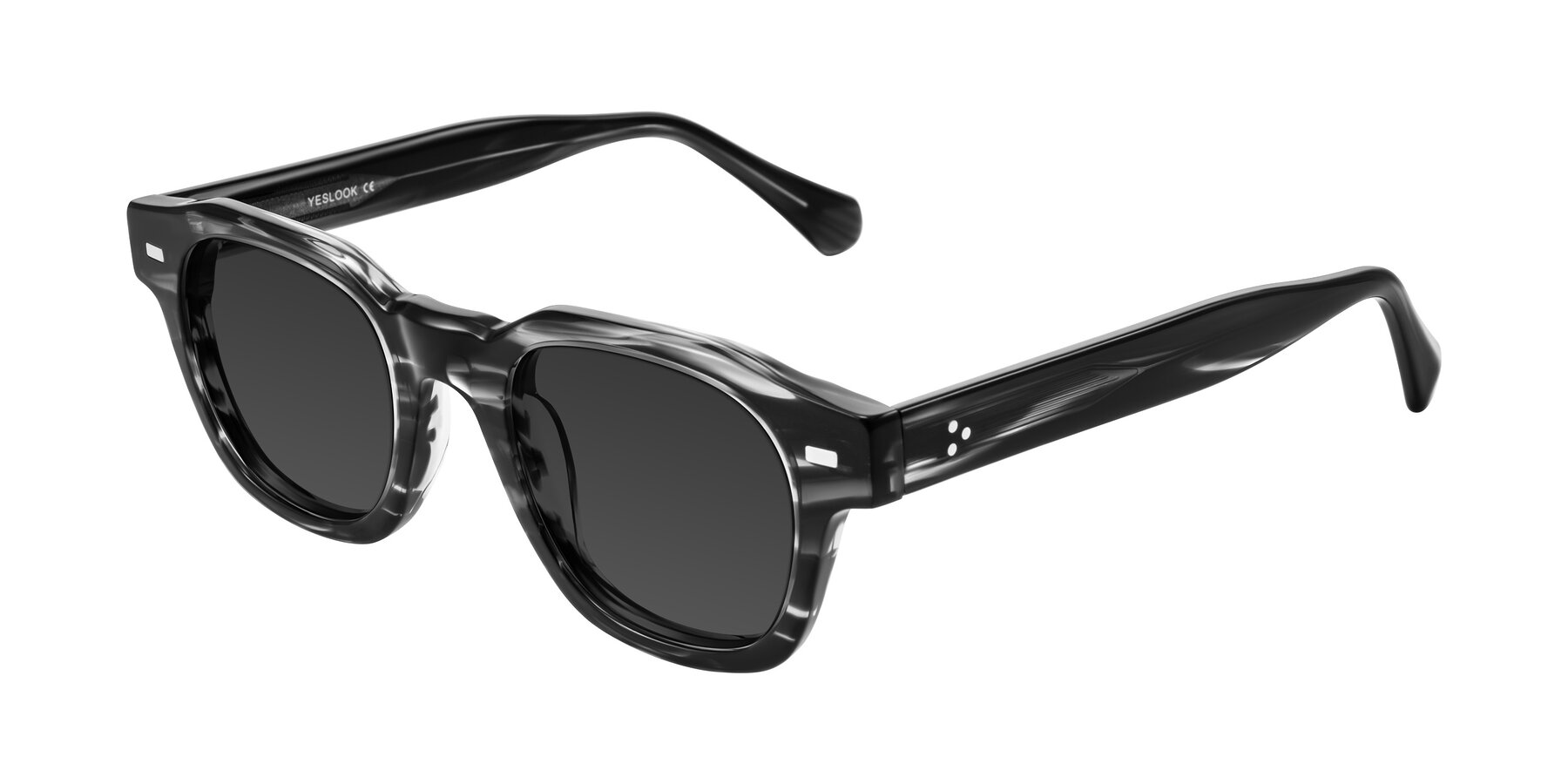 Angle of Orin in Dark Gray Striped with Gray Tinted Lenses