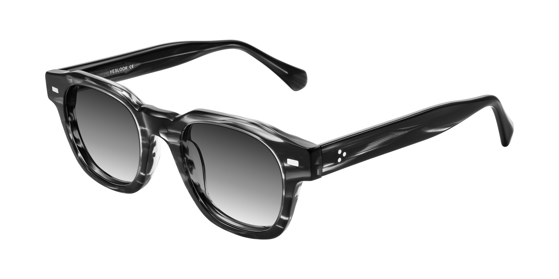 Angle of Orin in Dark Gray Striped with Gray Gradient Lenses