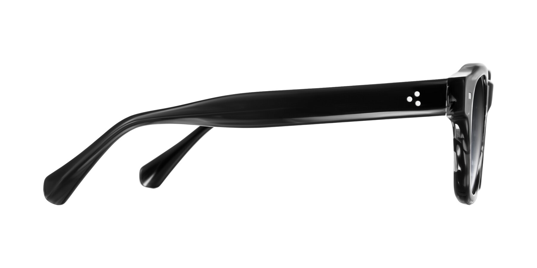 Side of Orin in Dark Gray Striped with Gray Gradient Lenses