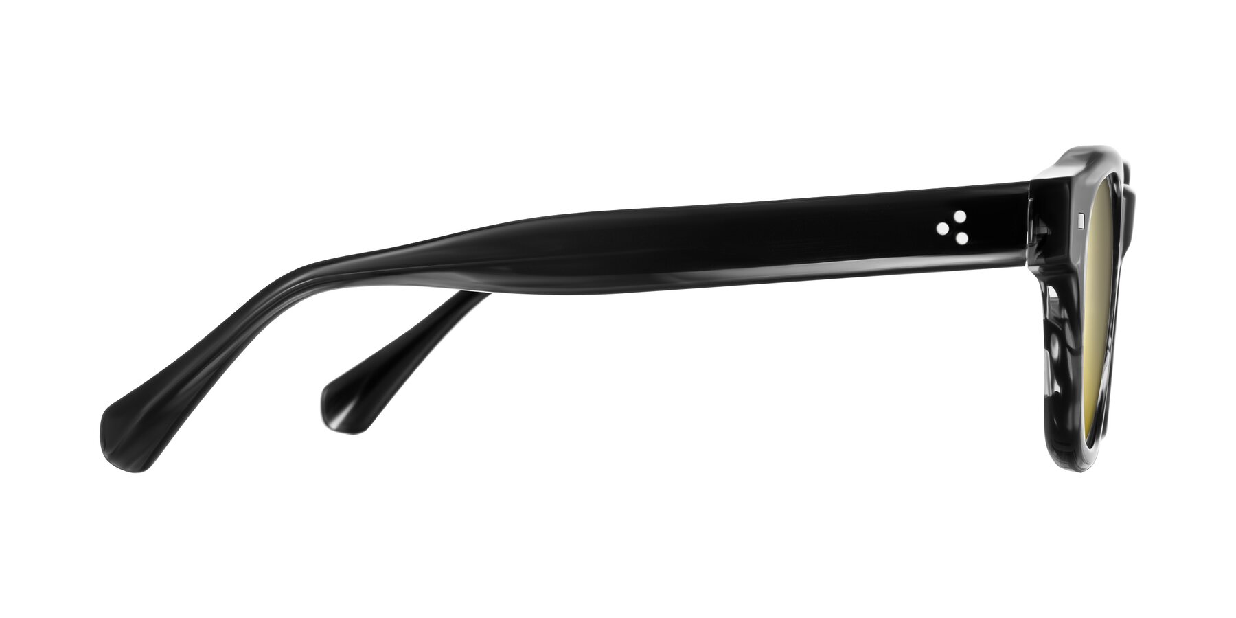 Side of Orin in Dark Gray Striped with Gold Mirrored Lenses