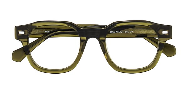Front of Orin in Translucent Olive Green