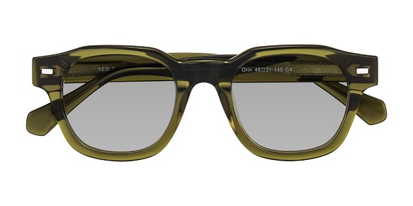 Front of Orin in Translucent Olive Green