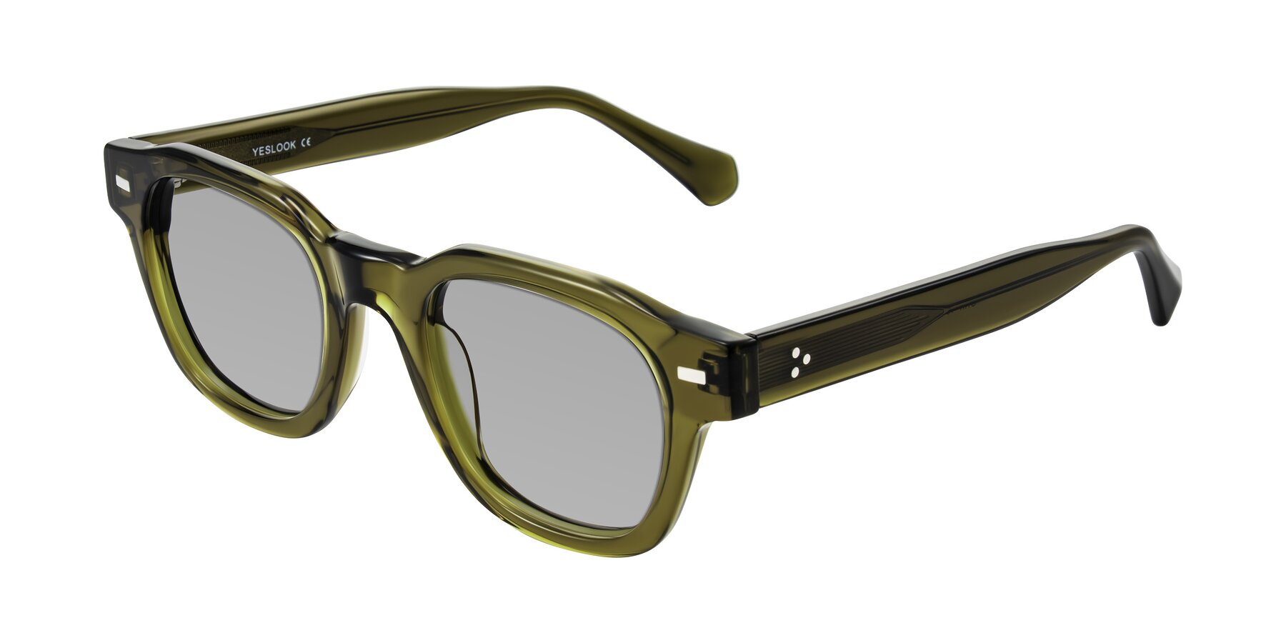 Angle of Orin in Translucent Olive Green with Light Gray Tinted Lenses