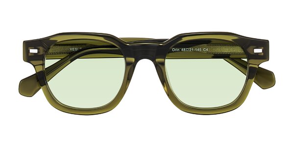 Front of Orin in Translucent Olive Green