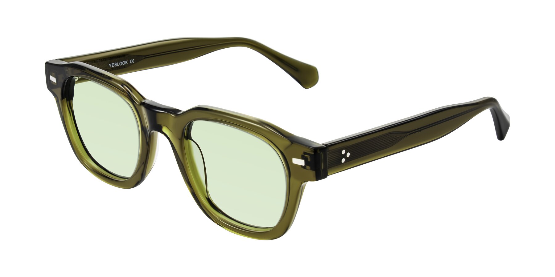 Angle of Orin in Translucent Olive Green with Light Green Tinted Lenses