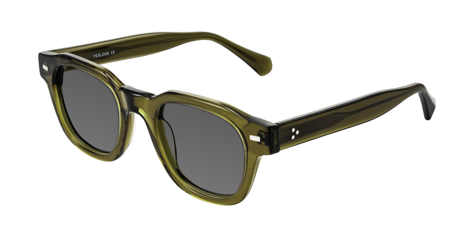 Angle of Orin in Translucent Olive Green with Medium Gray Tinted Lenses