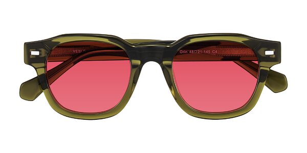 Front of Orin in Translucent Olive Green