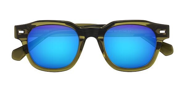 Front of Orin in Translucent Olive Green
