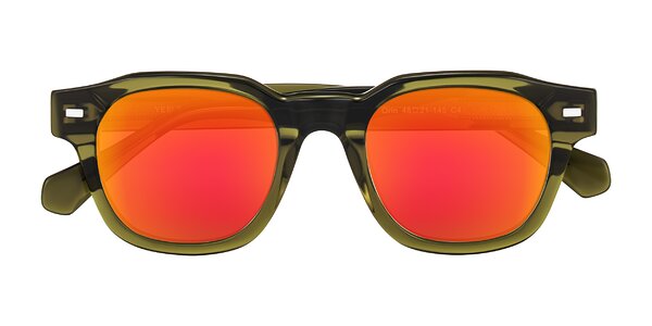 Front of Orin in Translucent Olive Green