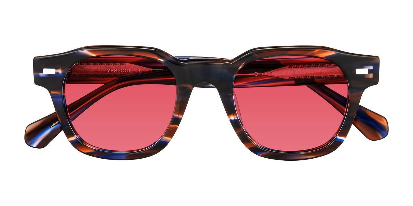 Orin - Brown Blue Striped Tinted Sunglasses