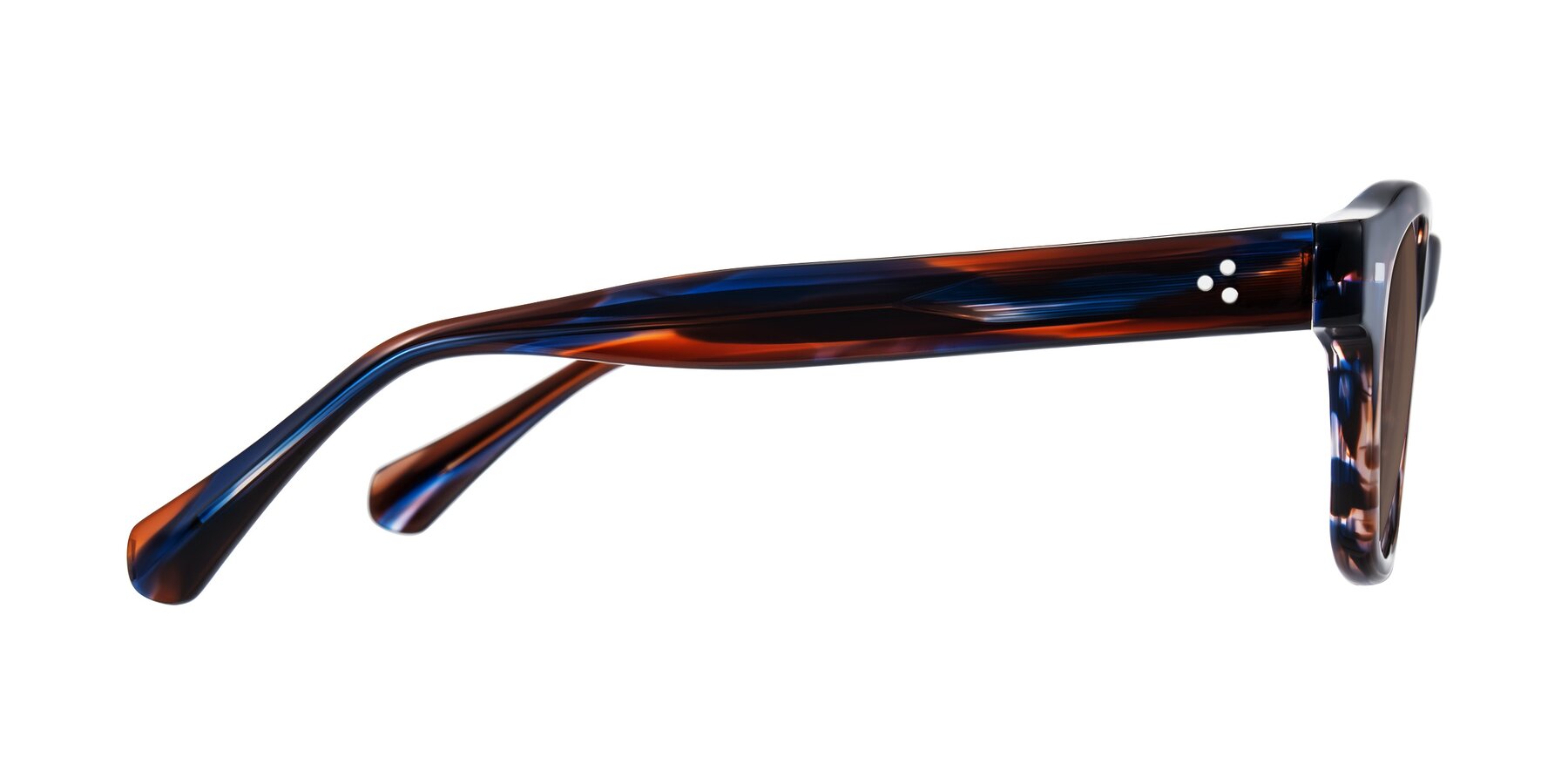 Side of Orin in Brown Blue Striped with Brown Tinted Lenses