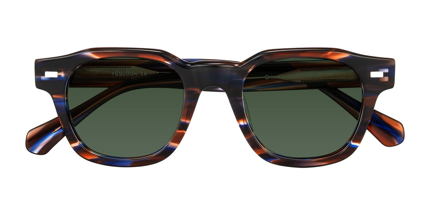 Orin - Brown Blue Striped Tinted Sunglasses
