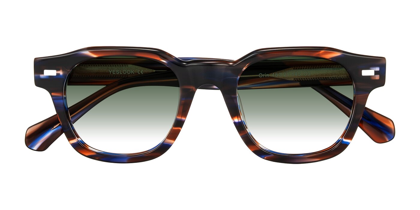 Orin - Brown Blue Striped Gradient Sunglasses