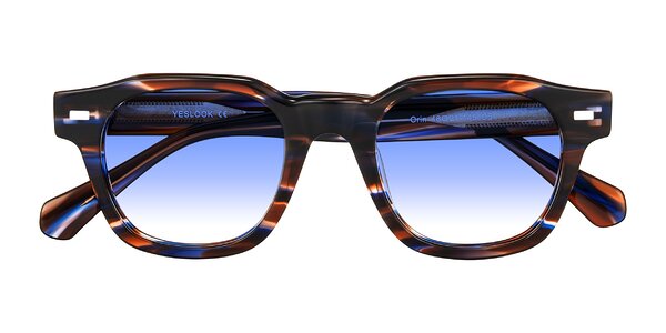 Front of Orin in Brown Blue Striped