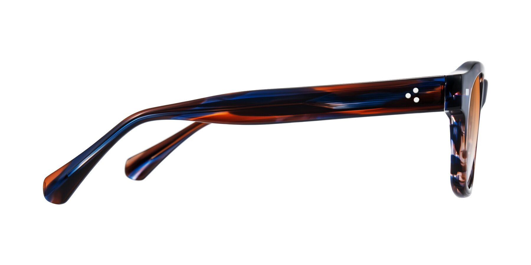 Side of Orin in Brown Blue Striped with Orange Gradient Lenses