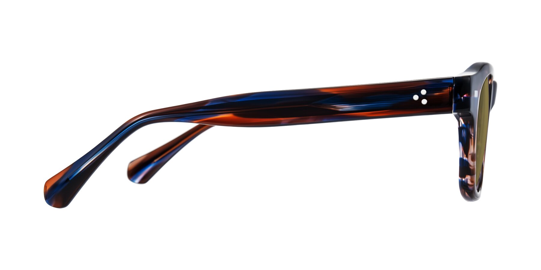 Side of Orin in Brown Blue Striped with Brown Polarized Lenses