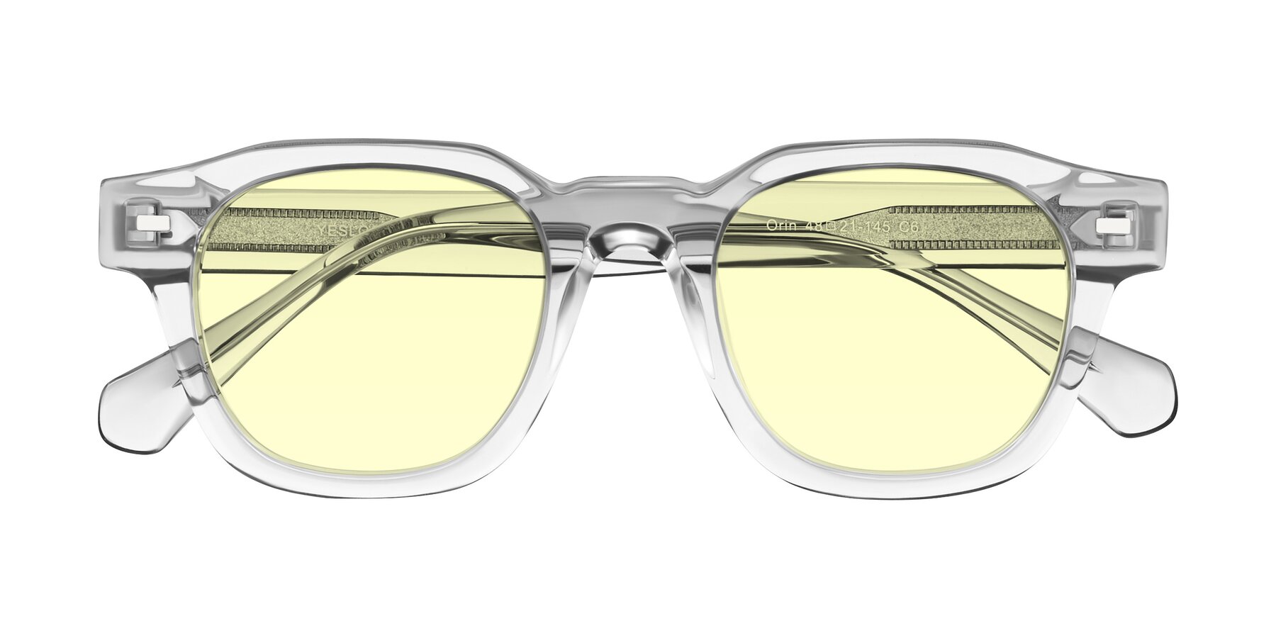 Folded Front of Orin in Transparent Gray with Light Yellow Tinted Lenses