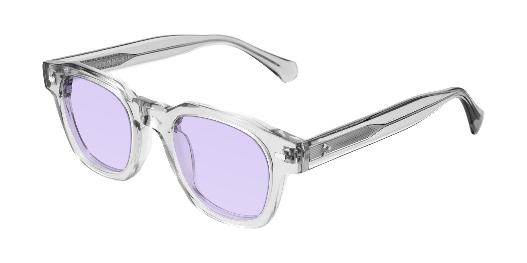 Angle of Orin in Transparent Gray with Light Purple Tinted Lenses