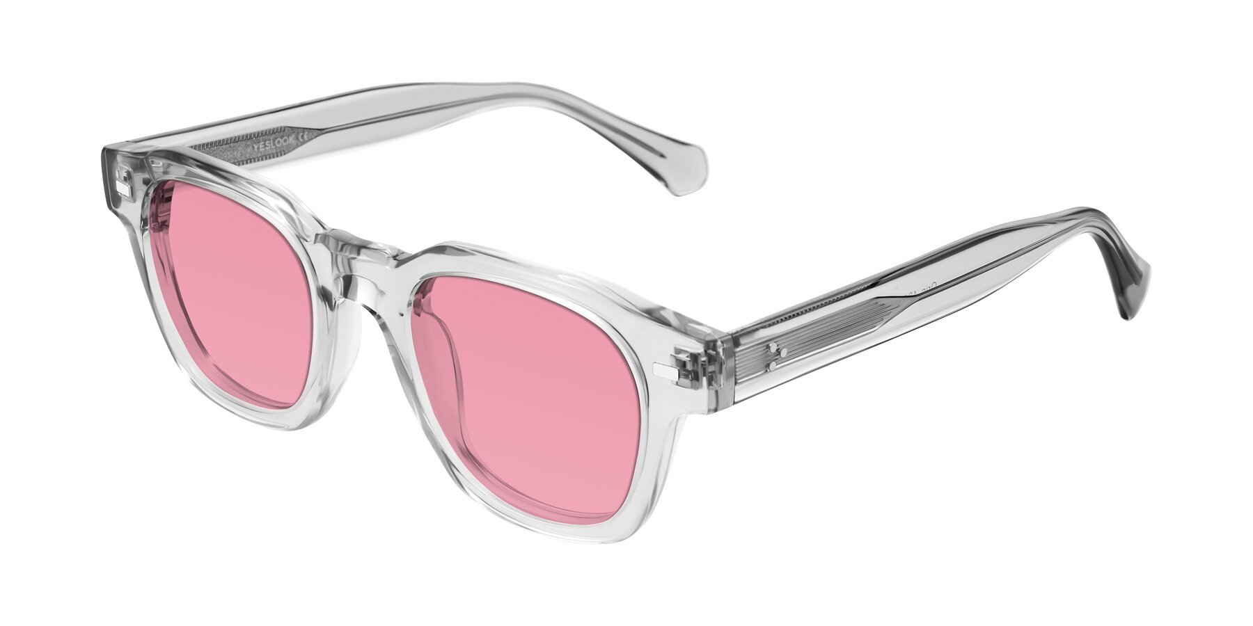 Angle of Orin in Transparent Gray with Pink Tinted Lenses