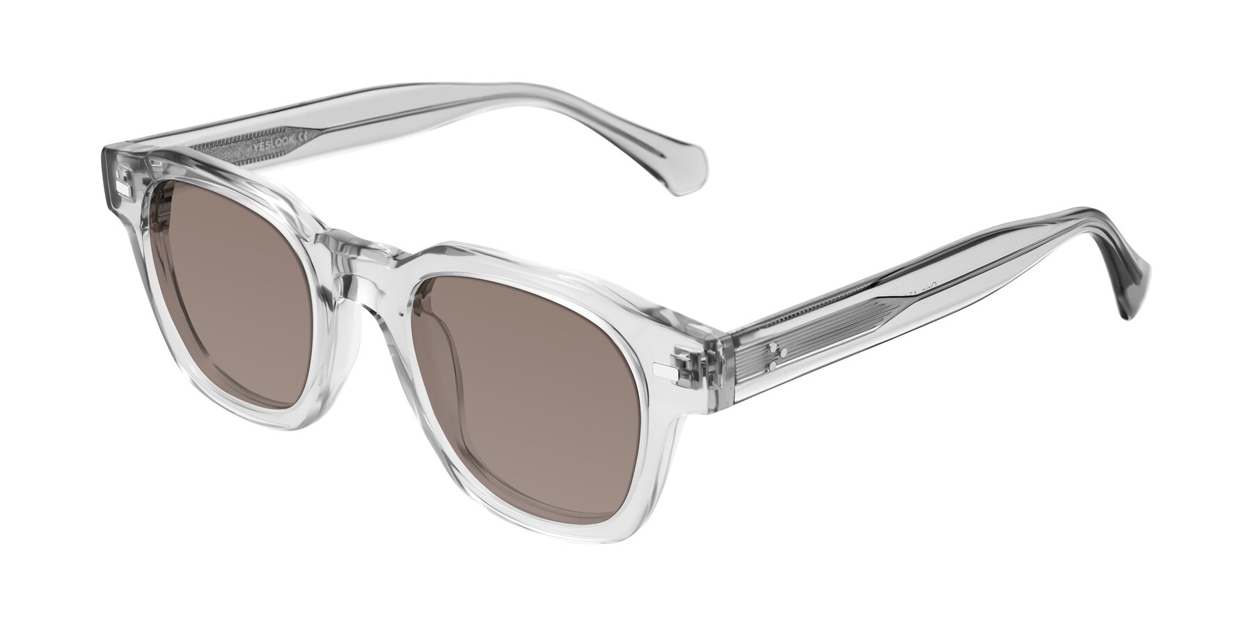 Angle of Orin in Transparent Gray with Medium Brown Tinted Lenses