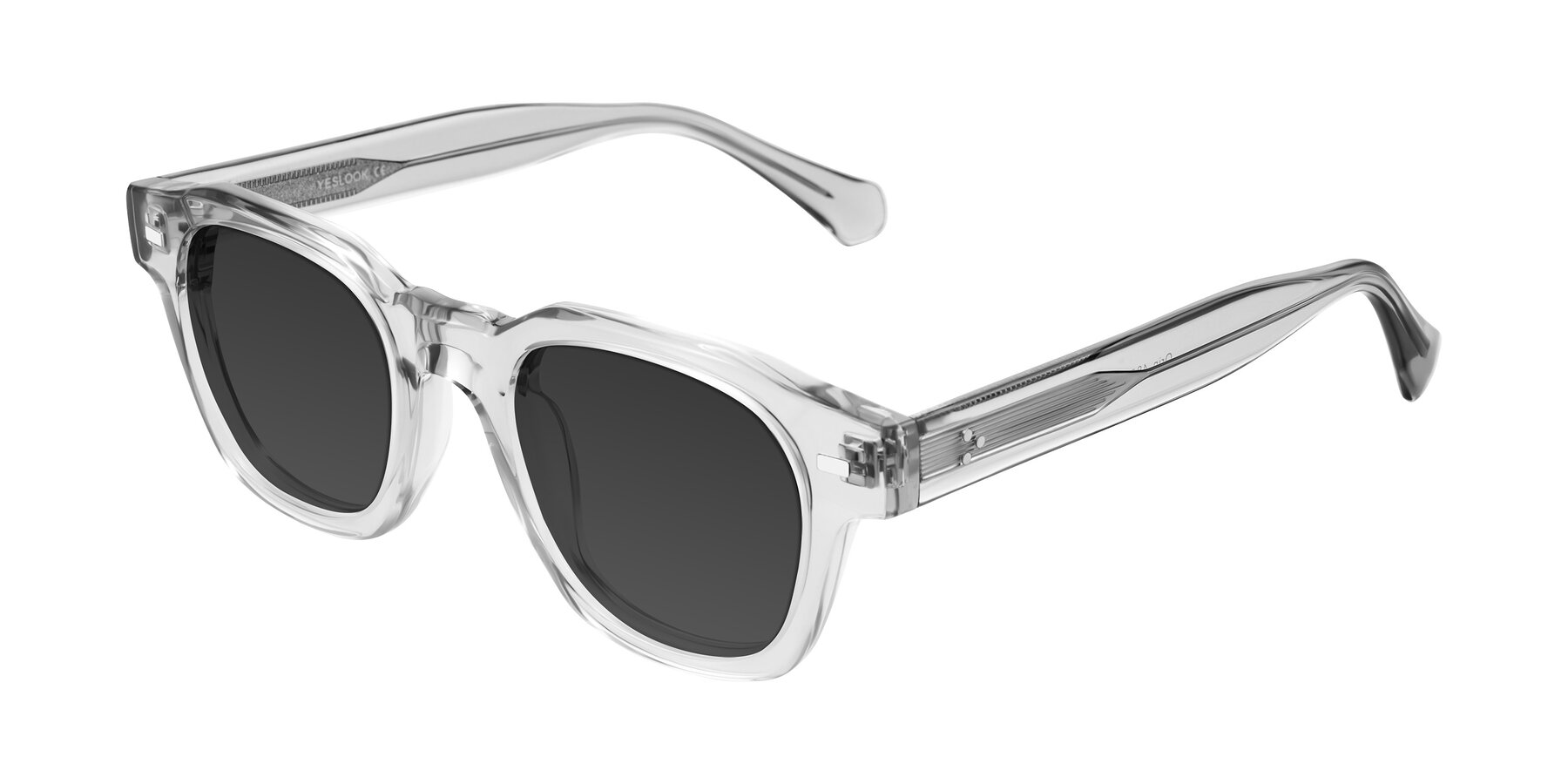 Angle of Orin in Transparent Gray with Gray Tinted Lenses