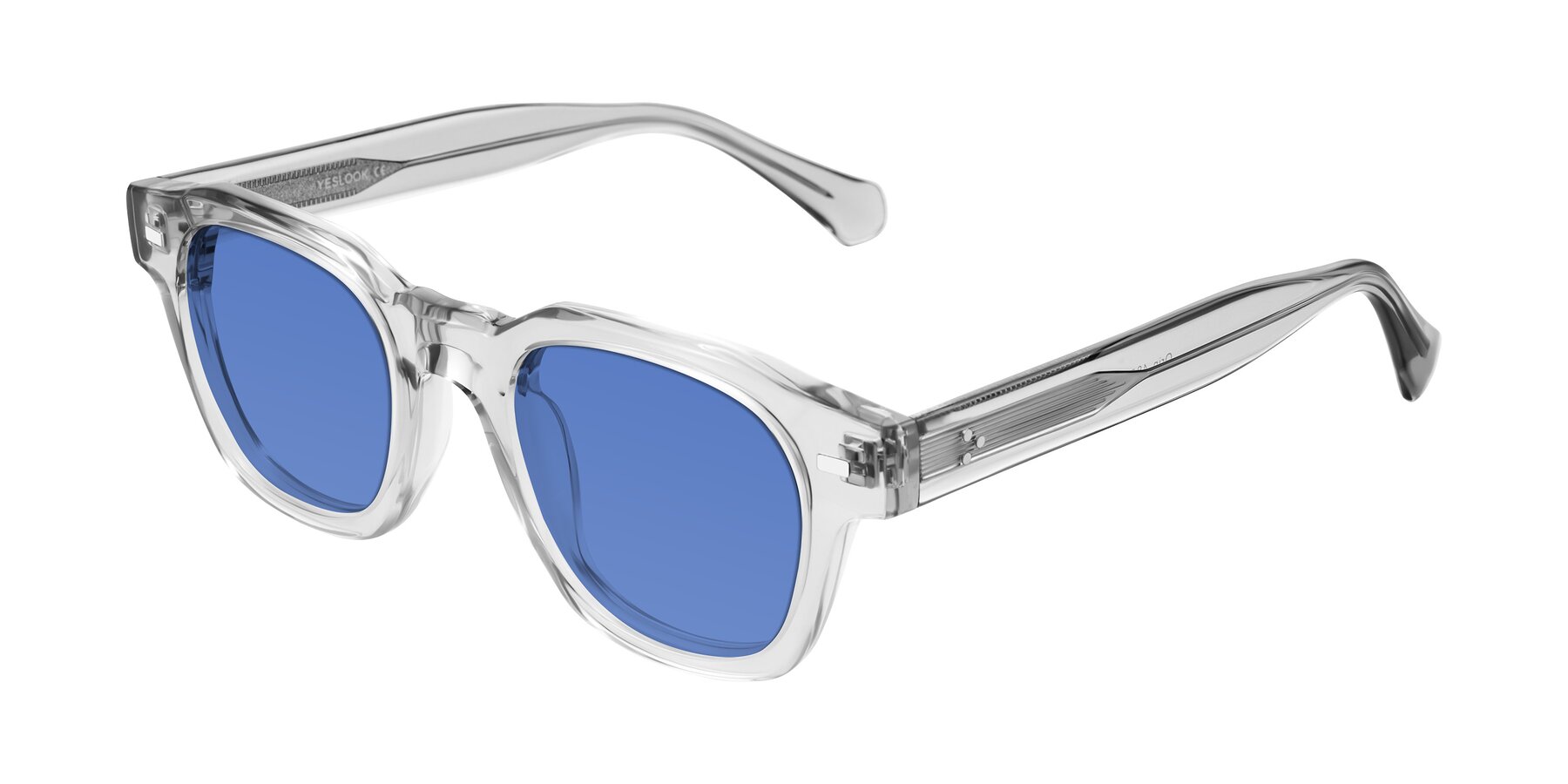 Angle of Orin in Transparent Gray with Blue Tinted Lenses