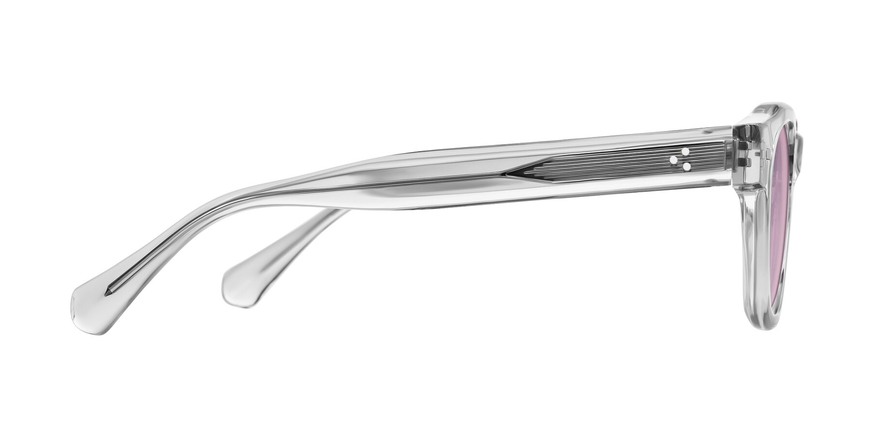 Side of Orin in Transparent Gray with Light Wine Tinted Lenses