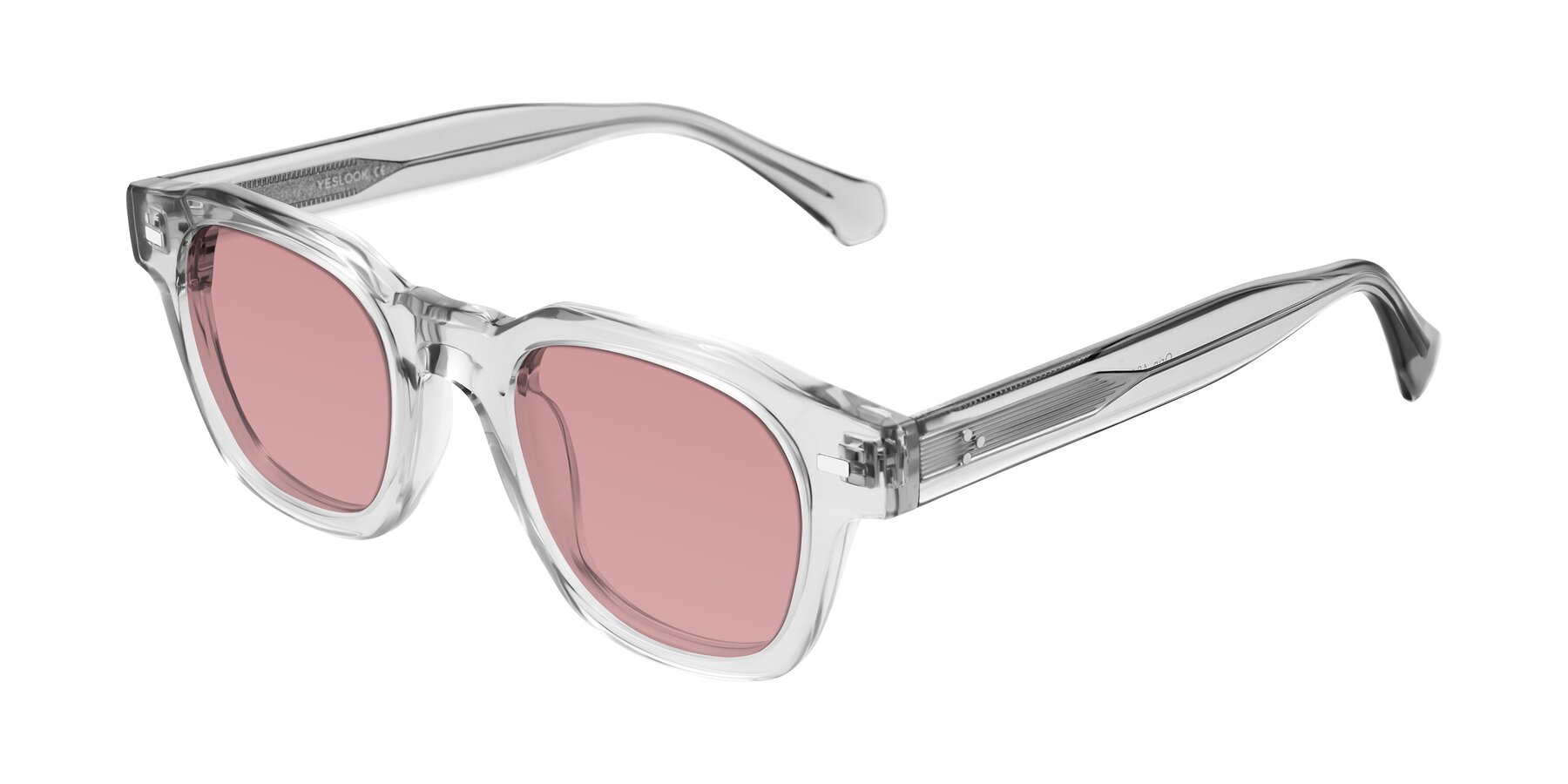 Angle of Orin in Transparent Gray with Medium Garnet Tinted Lenses