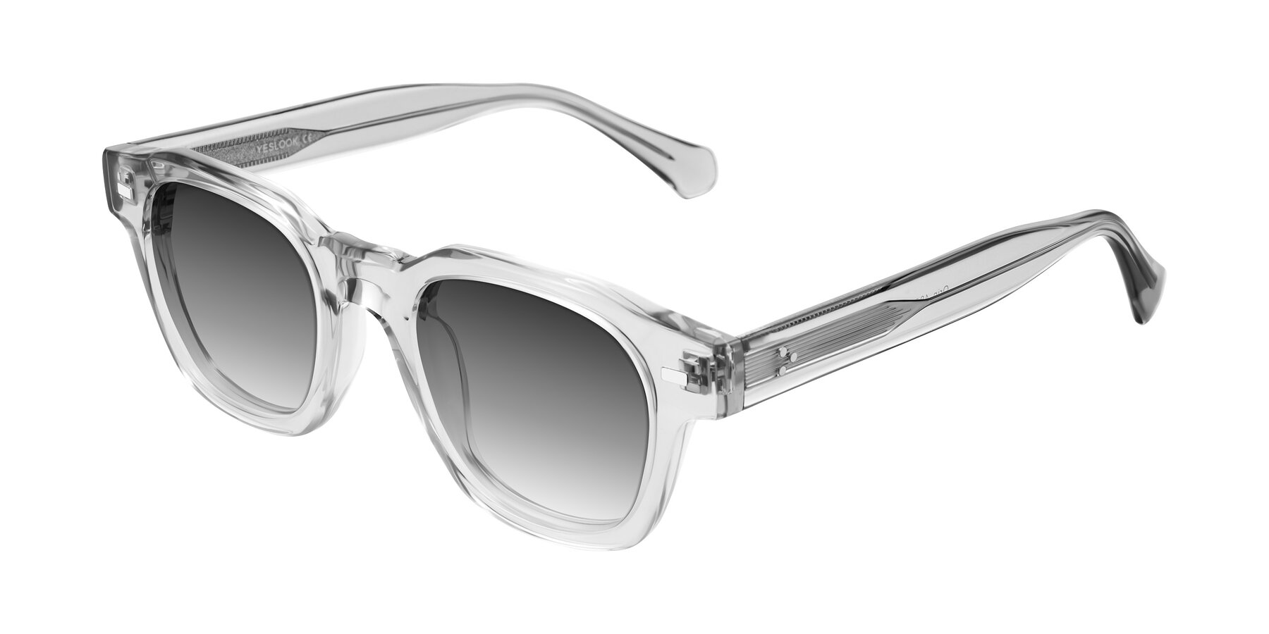 Angle of Orin in Transparent Gray with Gray Gradient Lenses