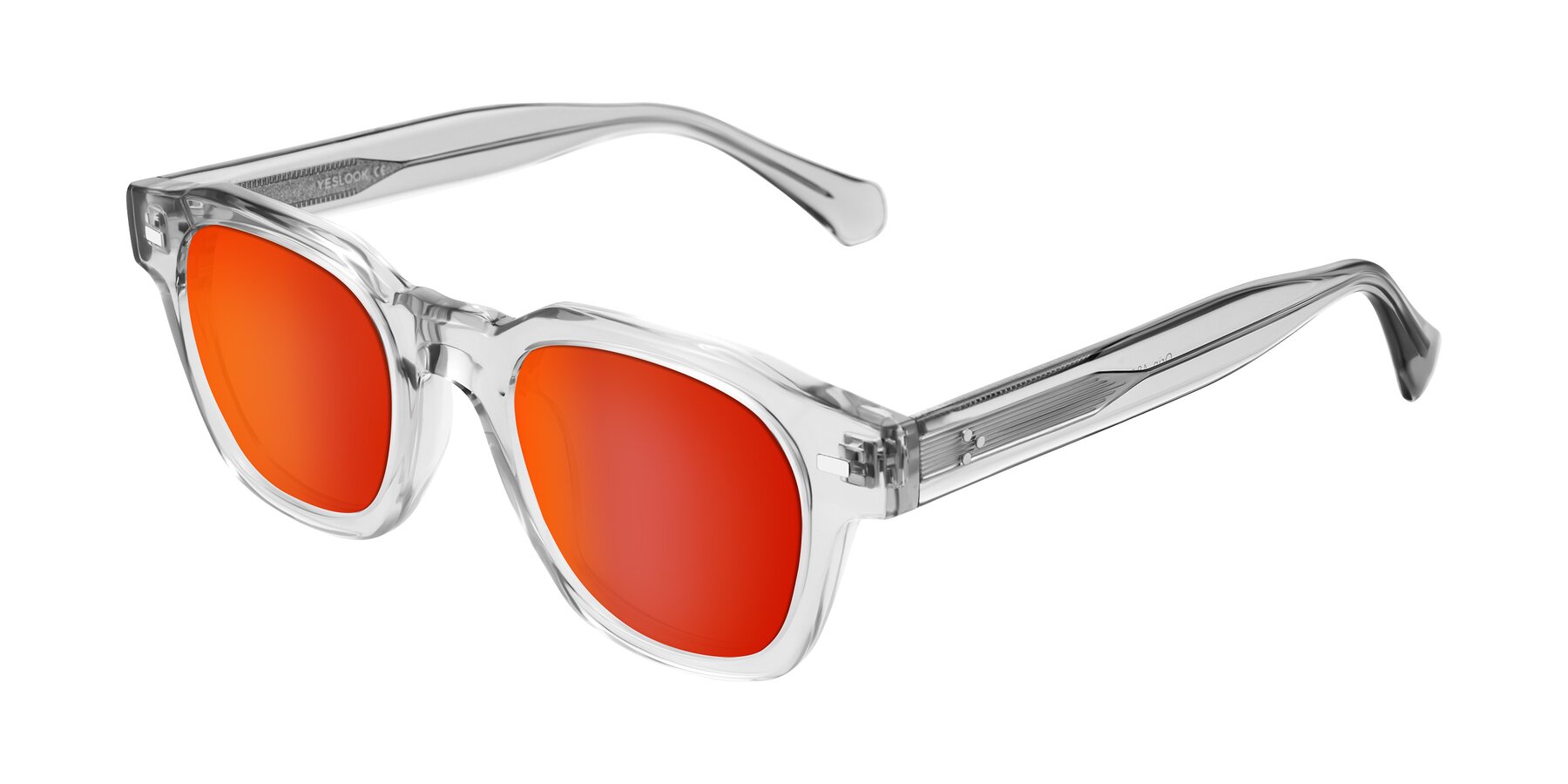 Angle of Orin in Transparent Gray with Red Gold Mirrored Lenses