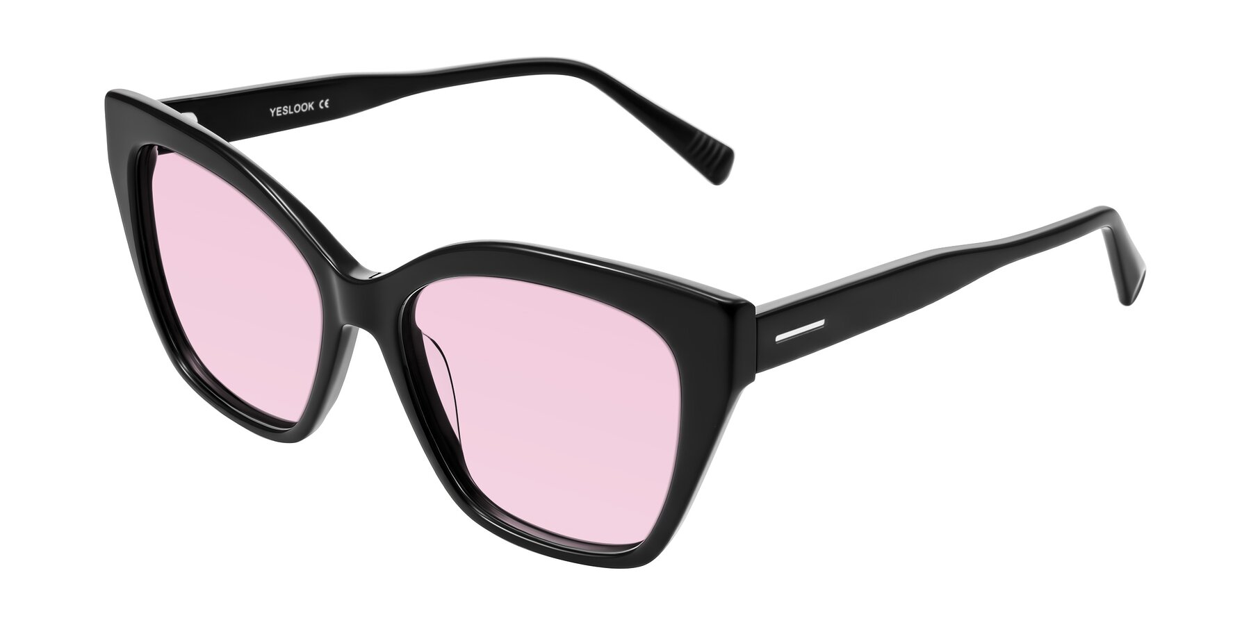 Angle of Landecho in Black with Light Pink Tinted Lenses