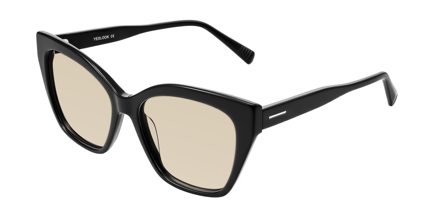 Angle of Landecho in Black with Light Brown Tinted Lenses