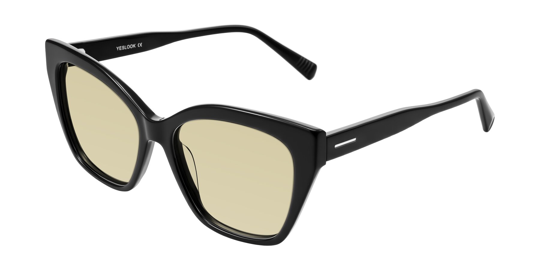 Angle of Landecho in Black with Light Champagne Tinted Lenses