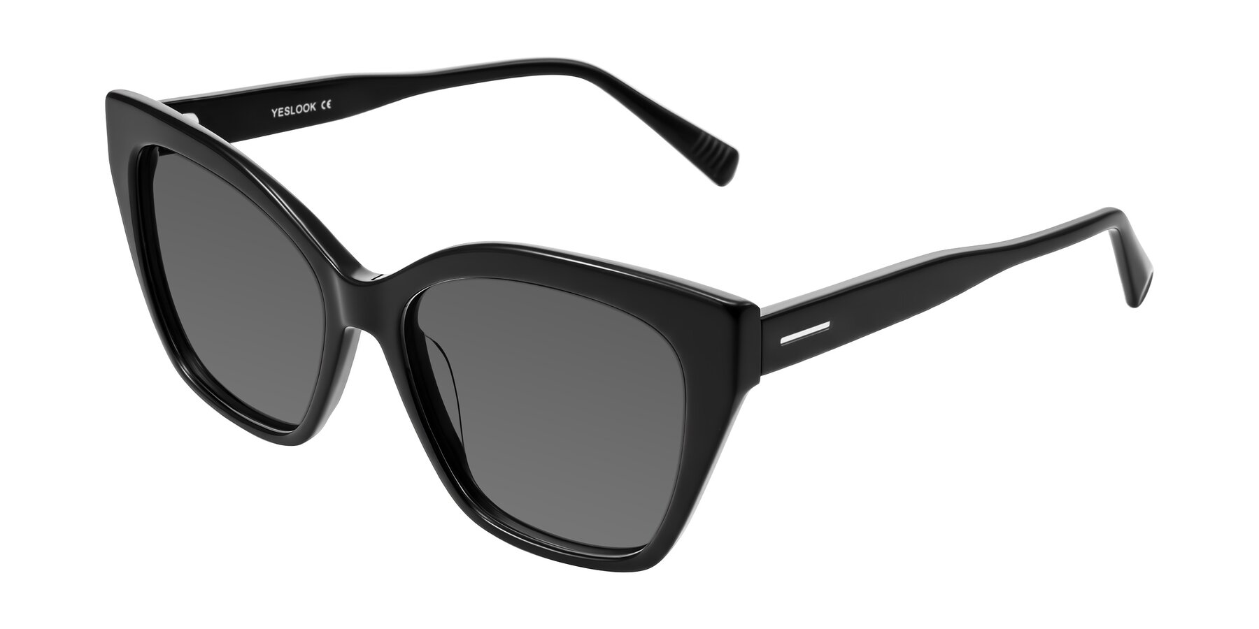 Angle of Landecho in Black with Medium Gray Tinted Lenses