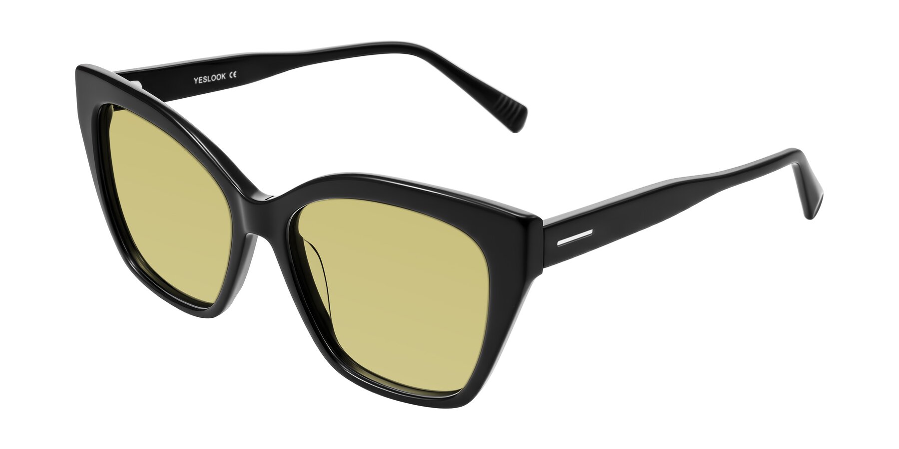 Angle of Landecho in Black with Medium Champagne Tinted Lenses