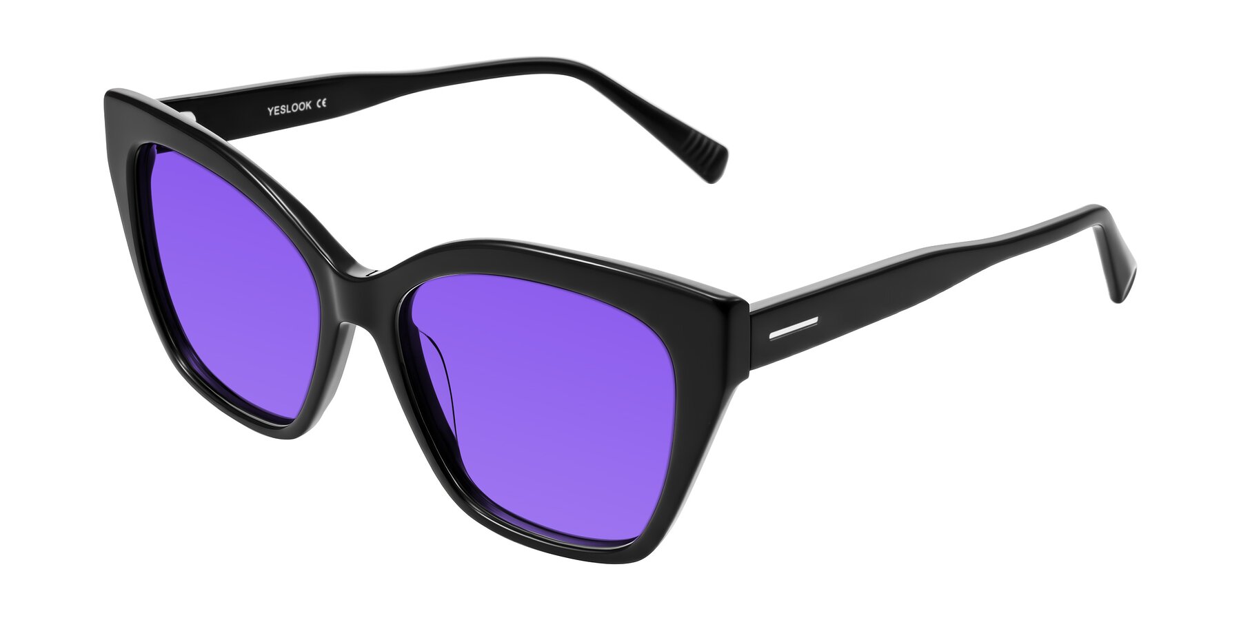 Angle of Landecho in Black with Purple Tinted Lenses