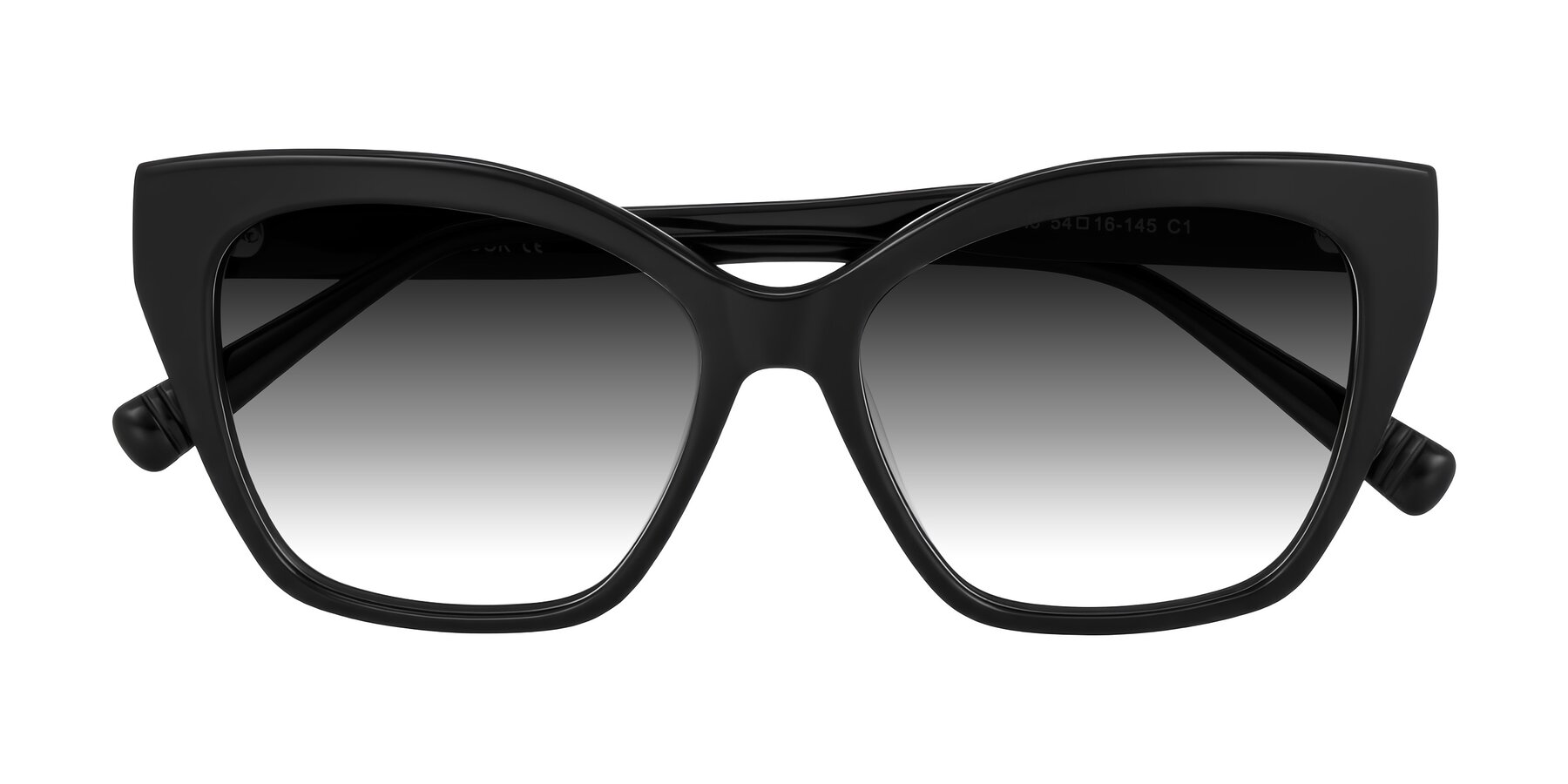 Folded Front of Landecho in Black with Gray Gradient Lenses