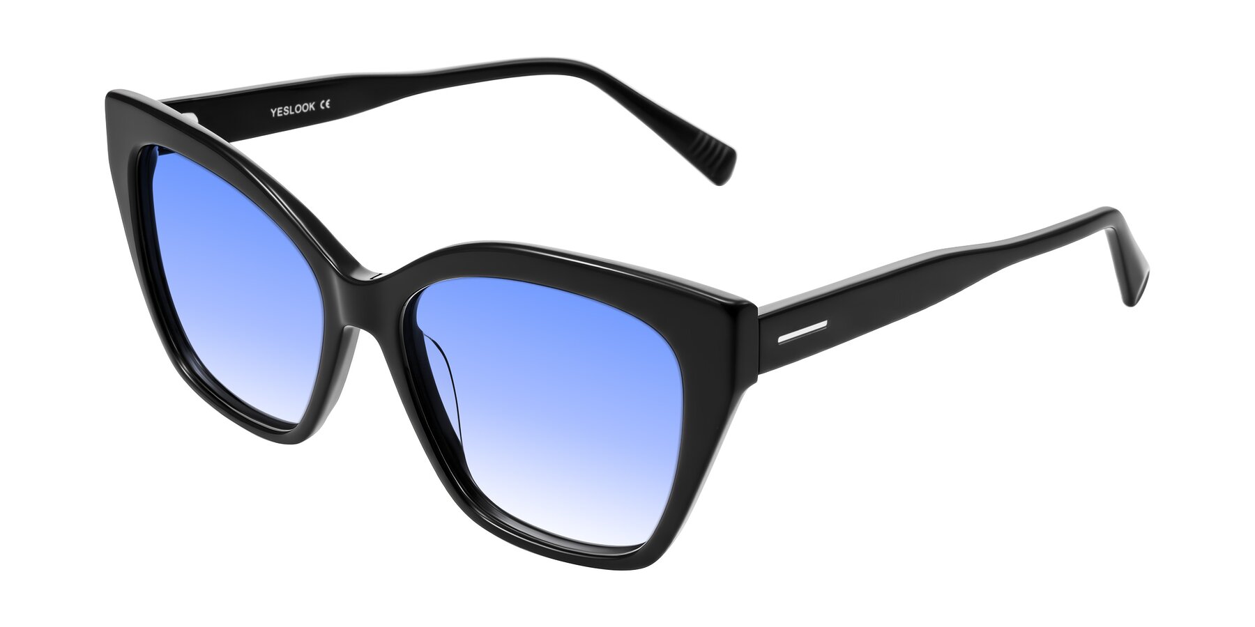 Angle of Landecho in Black with Blue Gradient Lenses