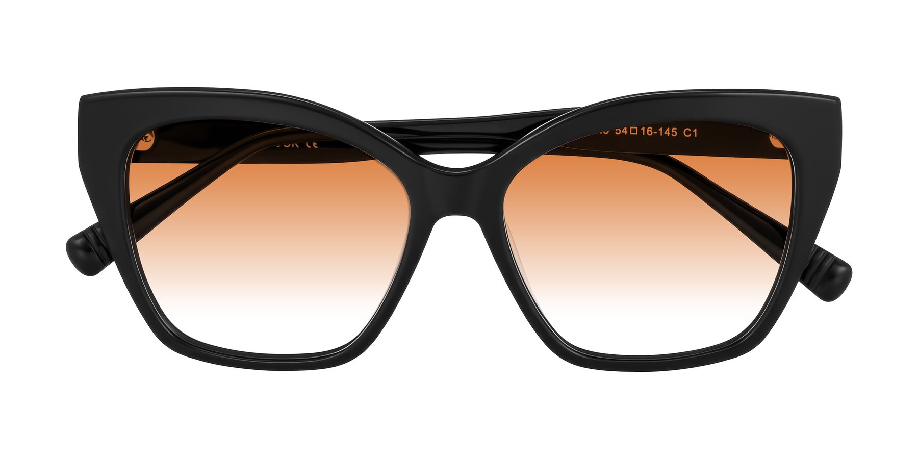 Folded Front of Landecho in Black with Orange Gradient Lenses