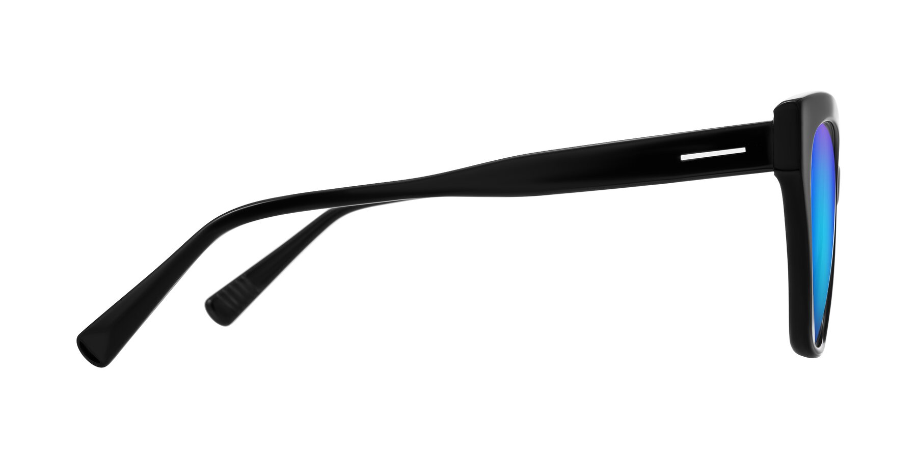 Side of Landecho in Black with Blue Mirrored Lenses