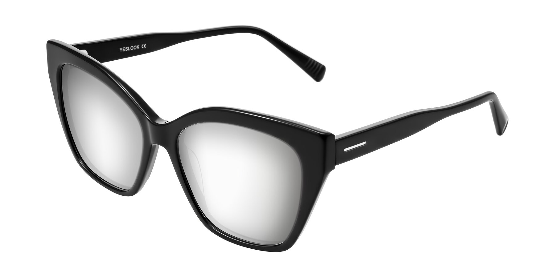 Angle of Landecho in Black with Silver Mirrored Lenses