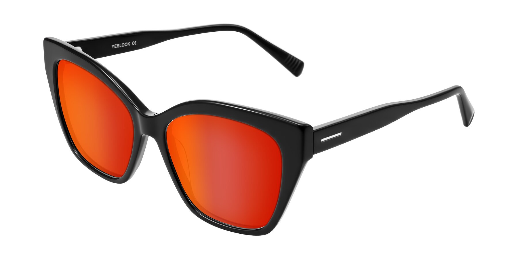 Angle of Landecho in Black with Red Gold Mirrored Lenses