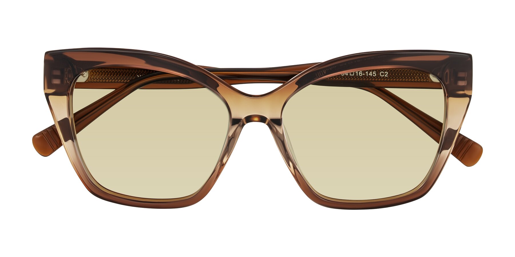 Folded Front of Landecho in Gradient Brown with Light Champagne Tinted Lenses