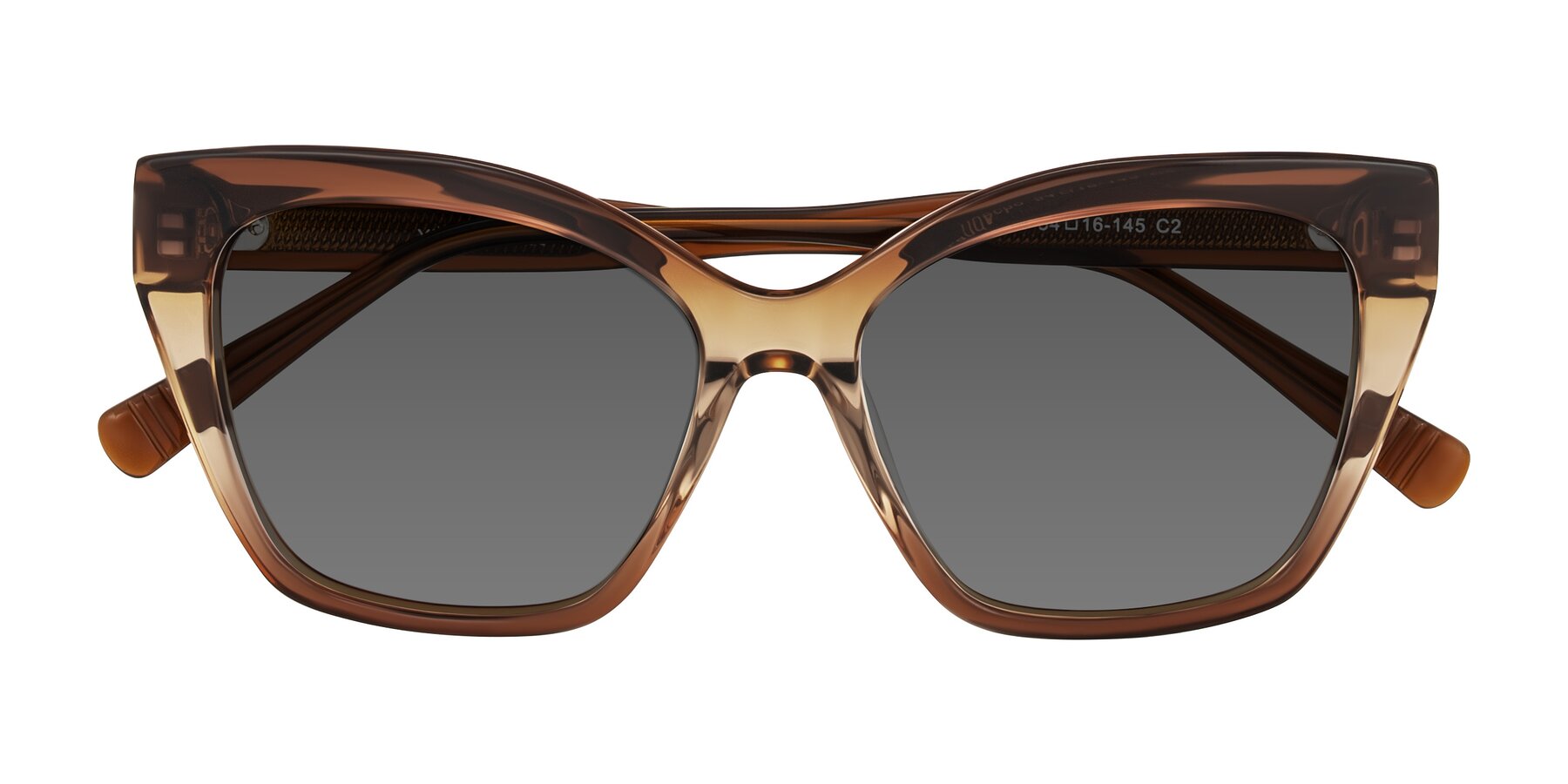 Folded Front of Landecho in Gradient Brown with Medium Gray Tinted Lenses