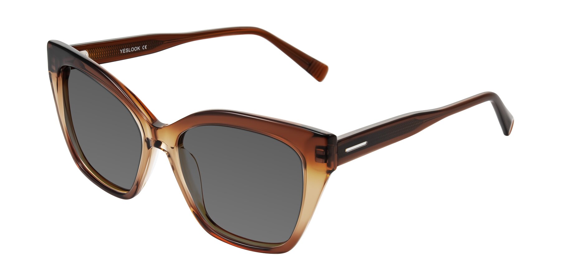 Angle of Landecho in Gradient Brown with Medium Gray Tinted Lenses