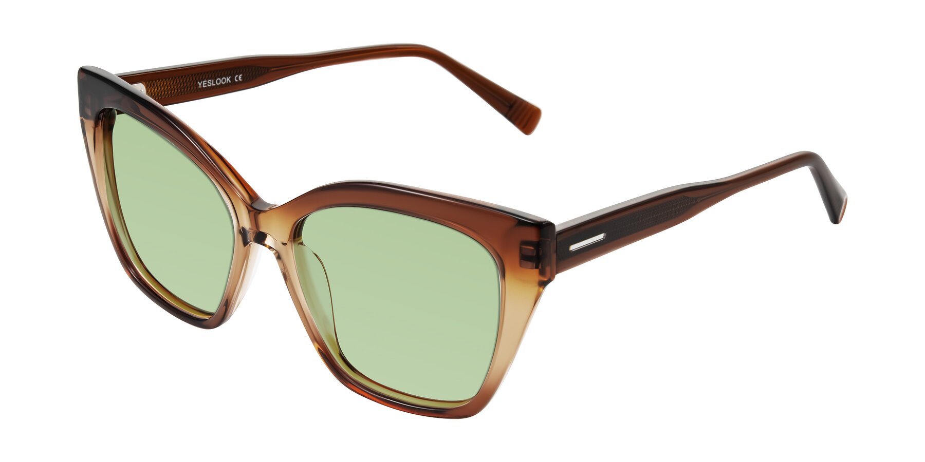 Angle of Landecho in Gradient Brown with Medium Green Tinted Lenses