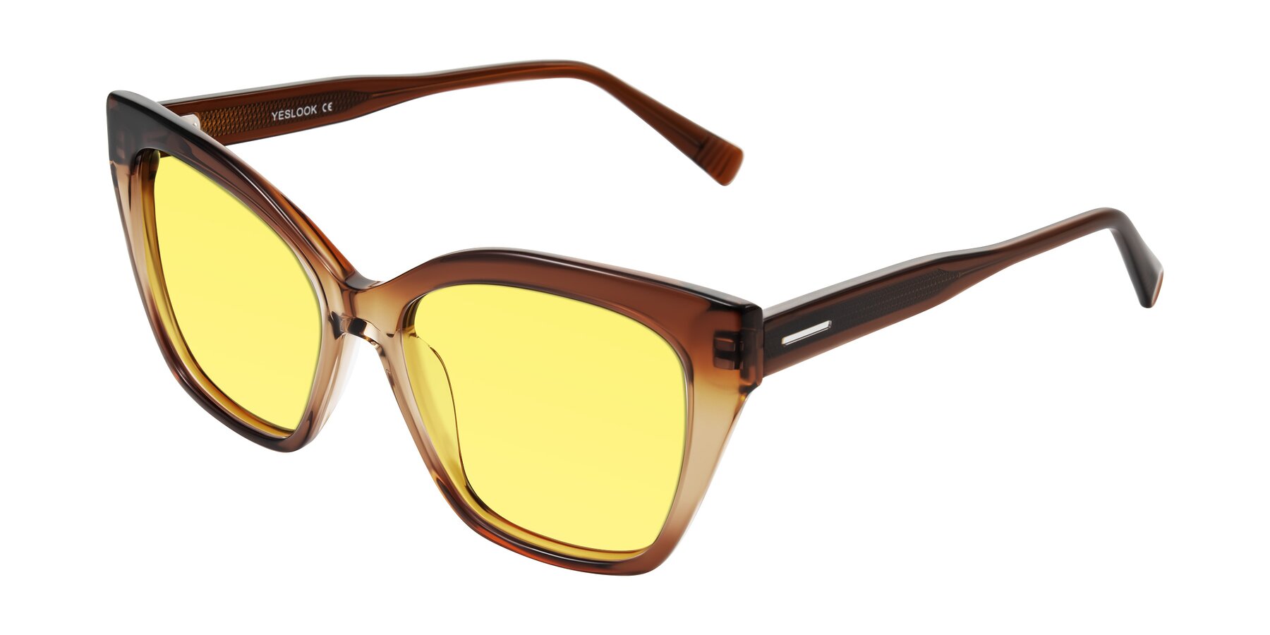 Angle of Landecho in Gradient Brown with Medium Yellow Tinted Lenses