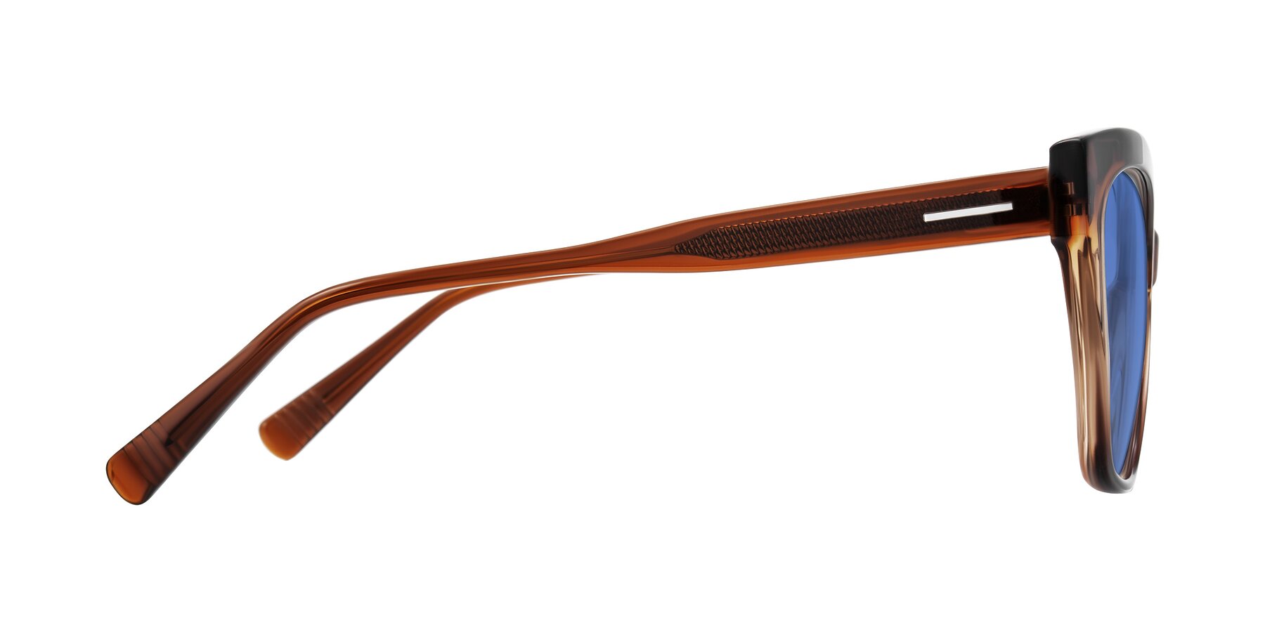 Side of Landecho in Gradient Brown with Blue Tinted Lenses